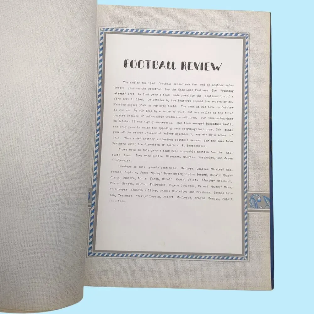 Cass Lake High School 1947 Year Book Yearbook Panthers Minnesota MN